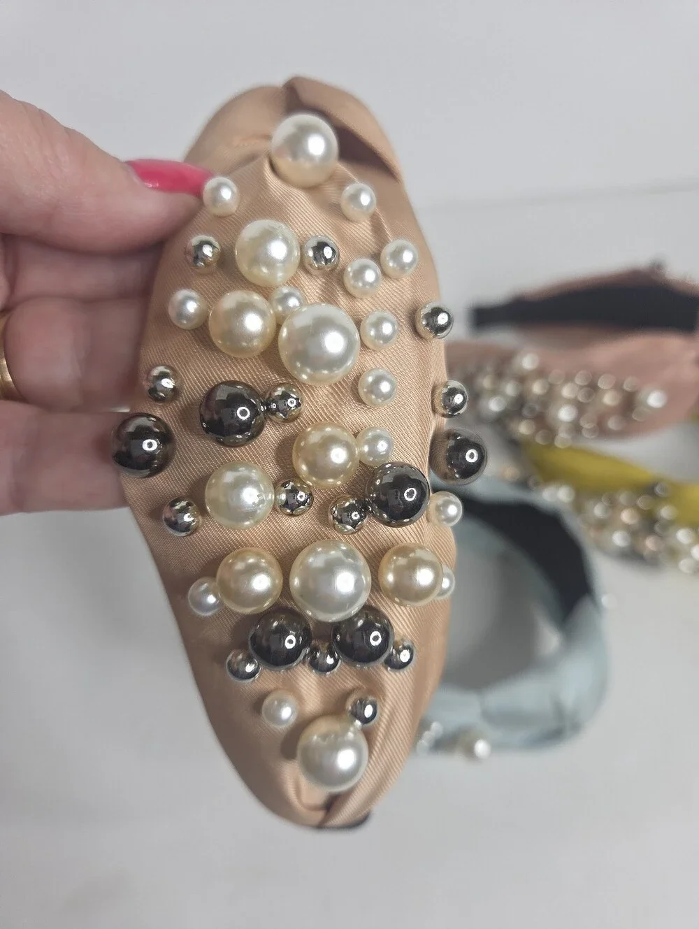 Treasures Of Pearl Knotted Embellished Headbands For Women And Girls
